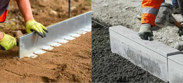 Бетонный vs стальной бордюр.